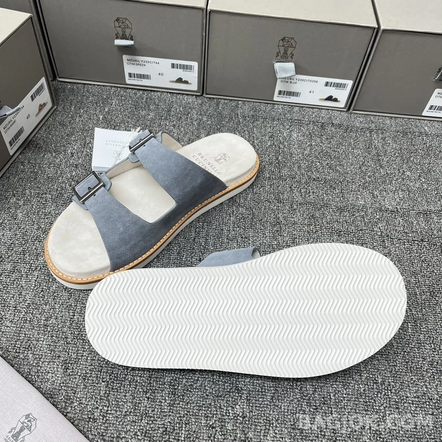 브루넬로 쿠치넬리 브루넬로 쿠치넬리 스웨이드 버클 샌들 상세 이미지