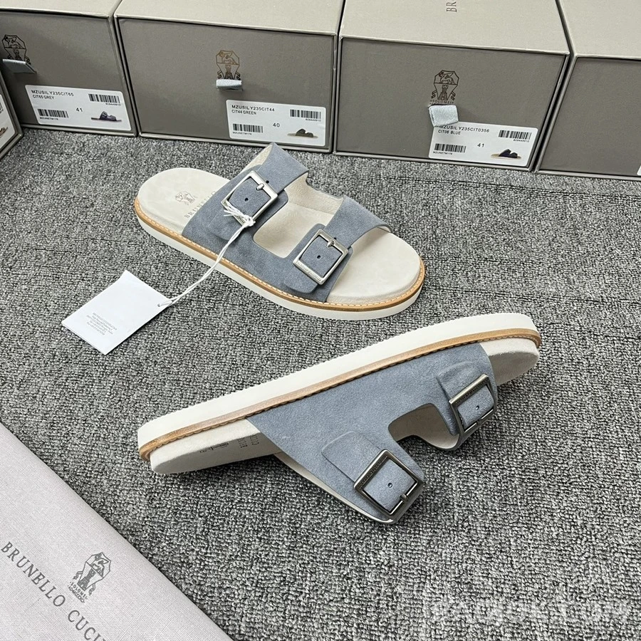 브루넬로 쿠치넬리 브루넬로 쿠치넬리 스웨이드 버클 샌들 상세 이미지