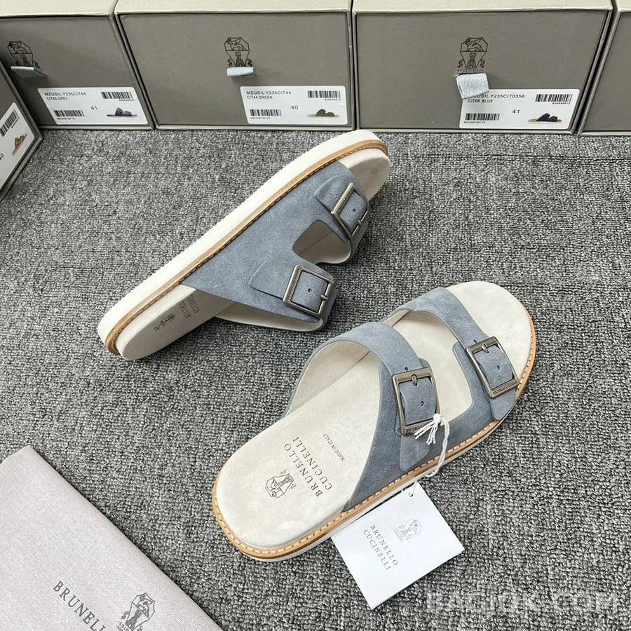브루넬로 쿠치넬리 브루넬로 쿠치넬리 스웨이드 버클 샌들 상세 이미지