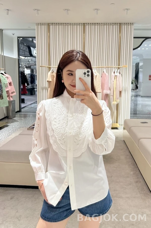 발렌티노 발렌티노 펀칭 자수 롱슬리브 셔츠 상세 이미지