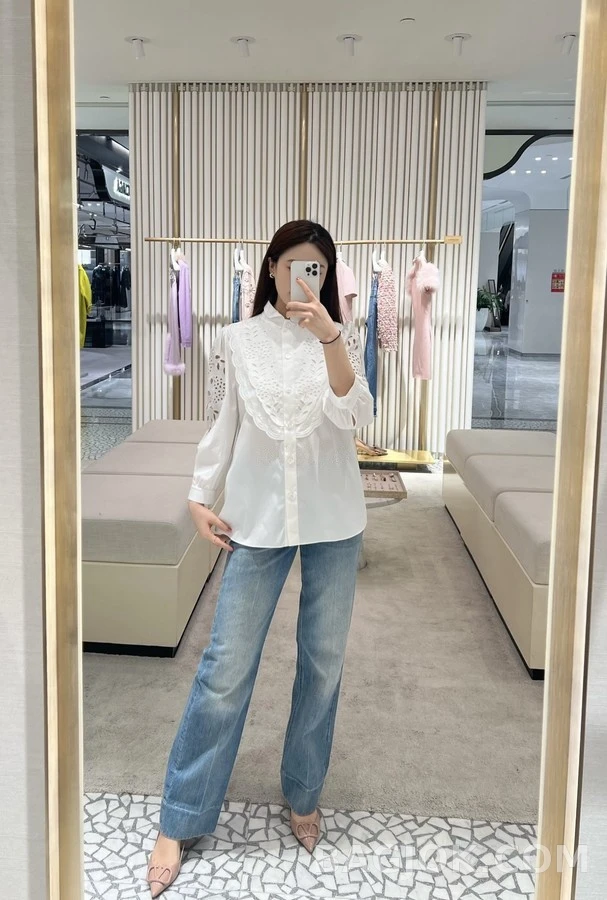 발렌티노 발렌티노 펀칭 자수 롱슬리브 셔츠 상세 이미지