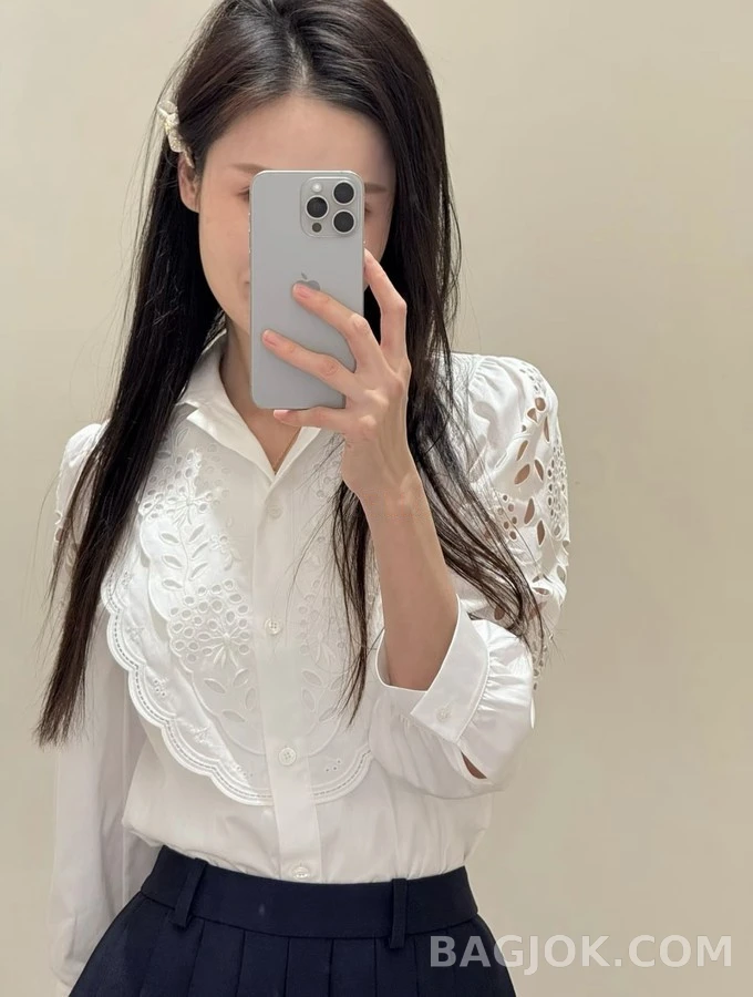 발렌티노 발렌티노 펀칭 자수 롱슬리브 셔츠 상세 이미지