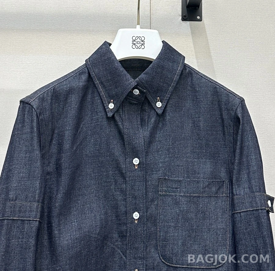 톰브라운 톰브라운 데님 슬리브 탭 셔츠 상세 이미지