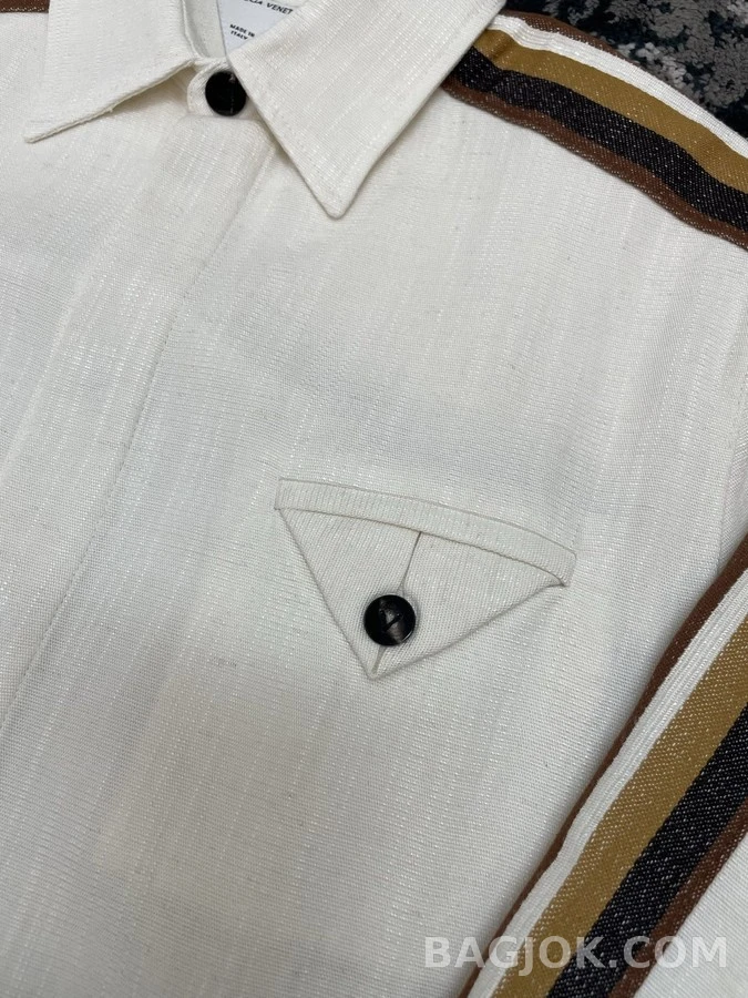 프라다 프라다 배색 스트라이프 셔츠 상세 이미지