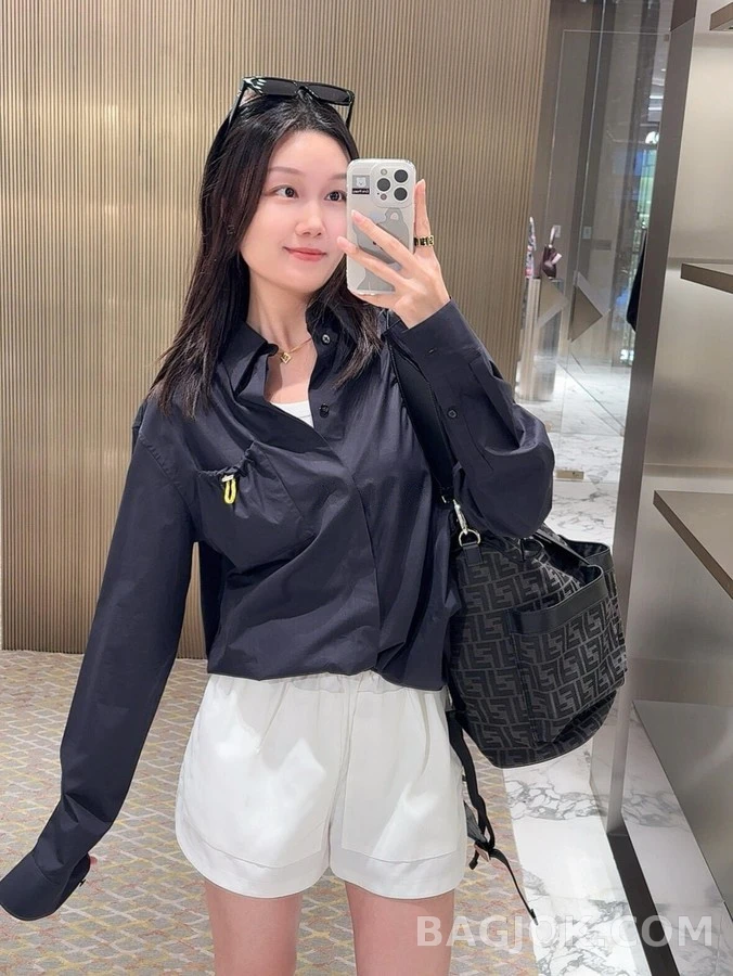 펜디 펜디 드로스트링 패치 포켓 셔츠 상세 이미지