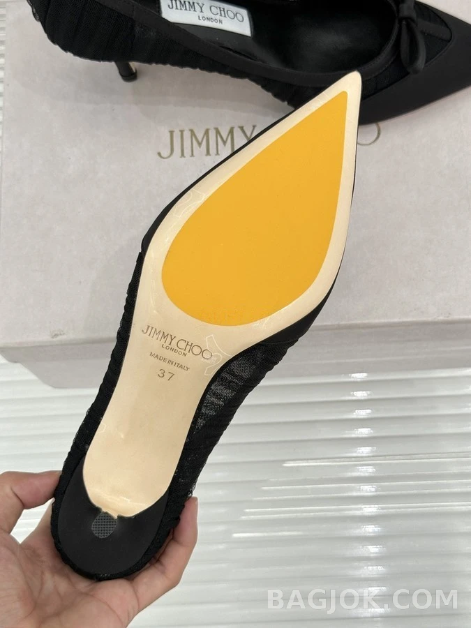 지미추 지미추 보우 메쉬 새틴 펌프스 상세 이미지