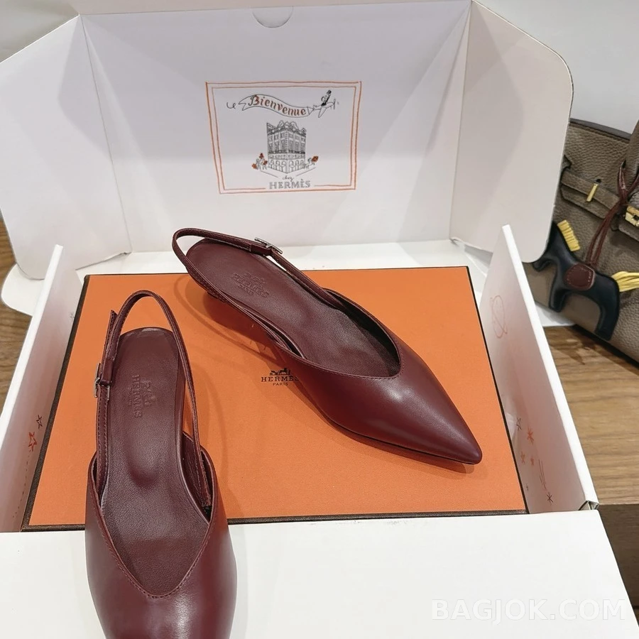 에르메스 에르메스 뾰족한 앞코 슬링백 힐 상세 이미지