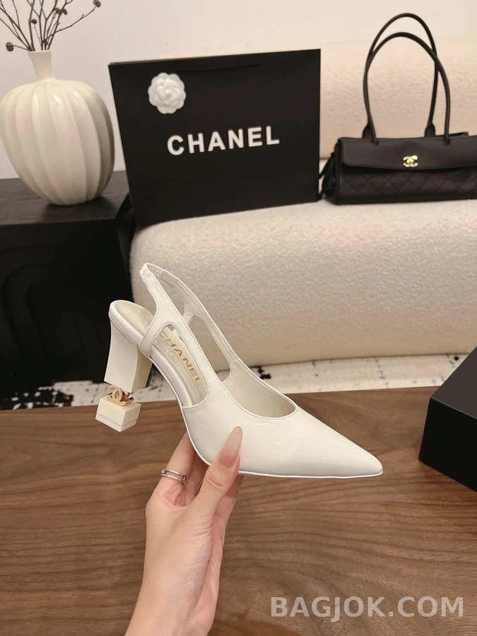 샤넬 샤넬 큐브 블록힐 슬링백 상세 이미지