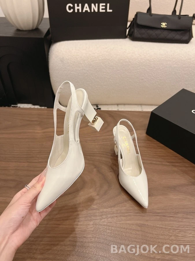 샤넬 샤넬 큐브 블록힐 슬링백 상세 이미지