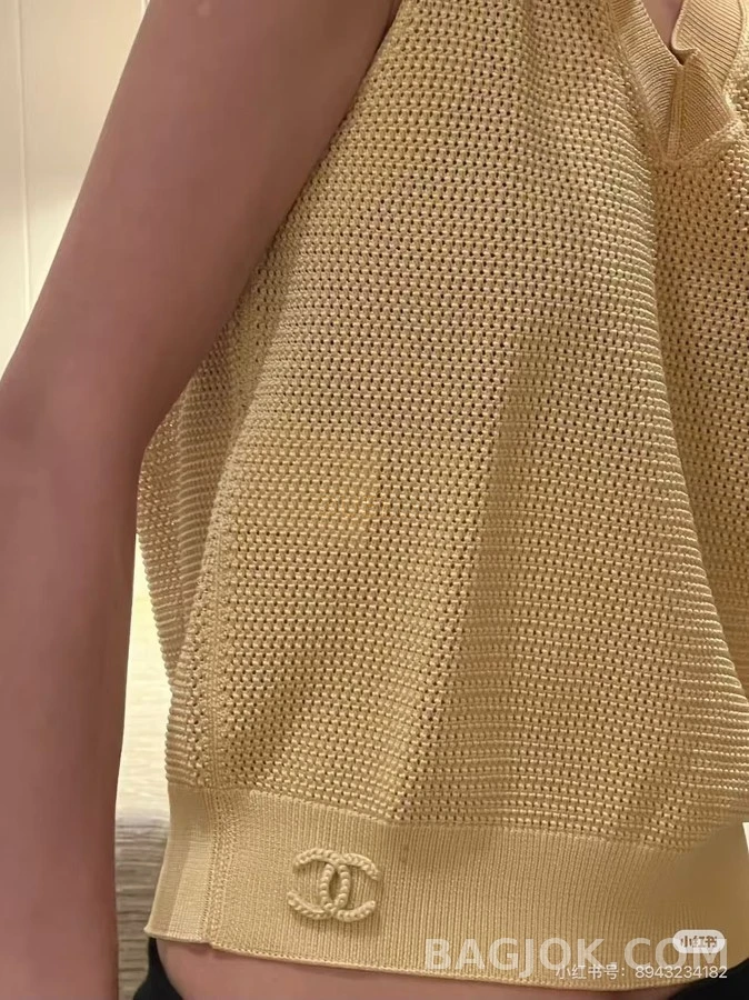 샤넬 샤넬 V넥 펀칭 니트 베스트 상세 이미지