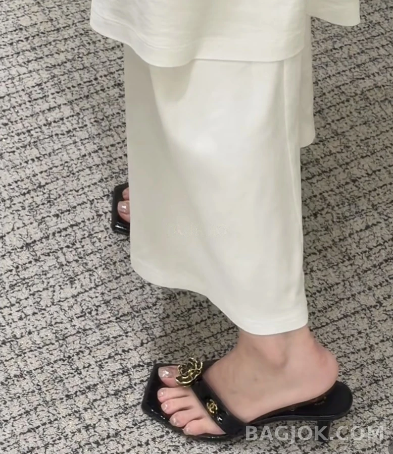 샤넬 샤넬 산차화 플라워 힐 샌들 상세 이미지