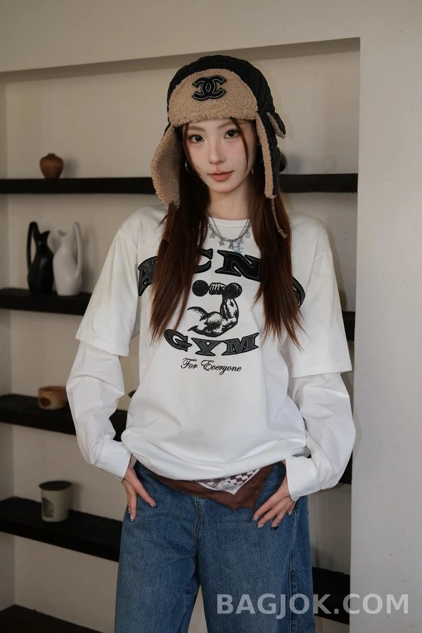아크네 스튜디오 아크네 스튜디오 ACNE GYM 그래픽 레이어드 긴팔 티셔츠 상세 이미지