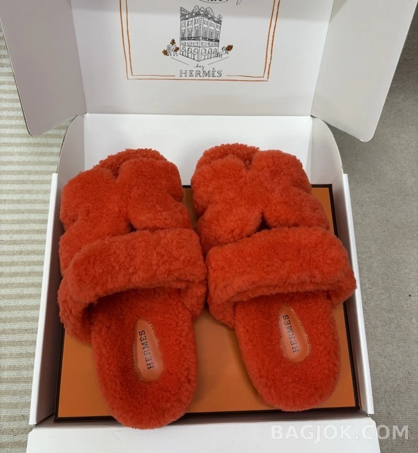 에르메스 에르메스 양털 스트랩 샌들 상세 이미지