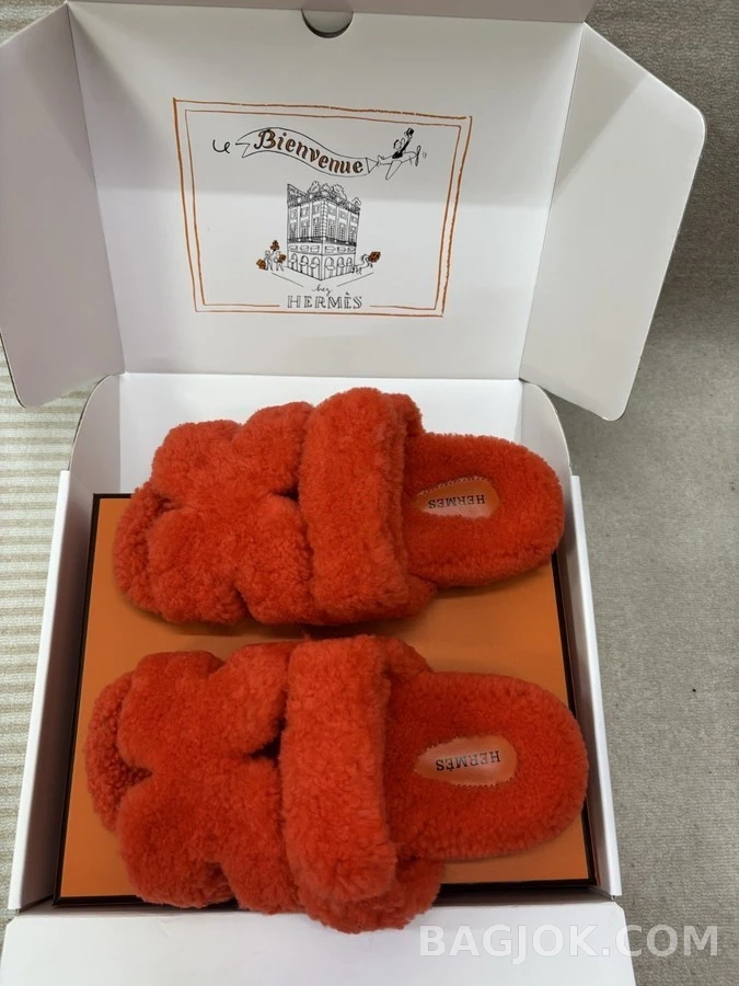 에르메스 에르메스 양털 스트랩 샌들 상세 이미지