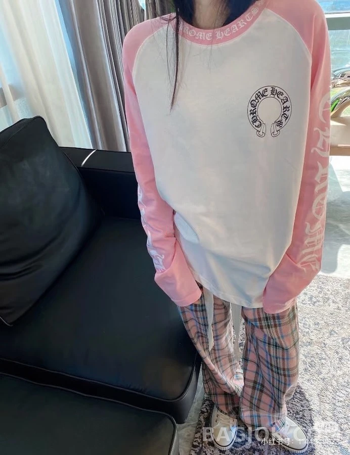 크롬하츠 크롬하츠 배색 래글런 긴팔 티셔츠 상세 이미지