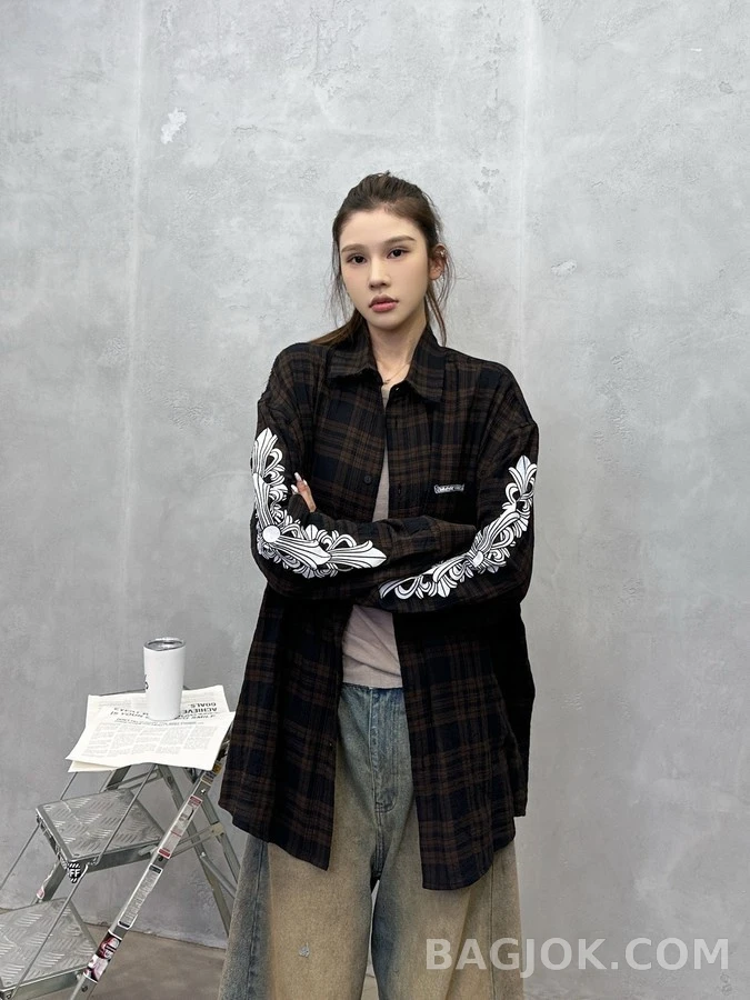 크롬하츠 크롬하츠 패턴 체크 셔츠 상세 이미지