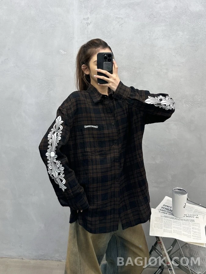 크롬하츠 크롬하츠 패턴 체크 셔츠 상세 이미지