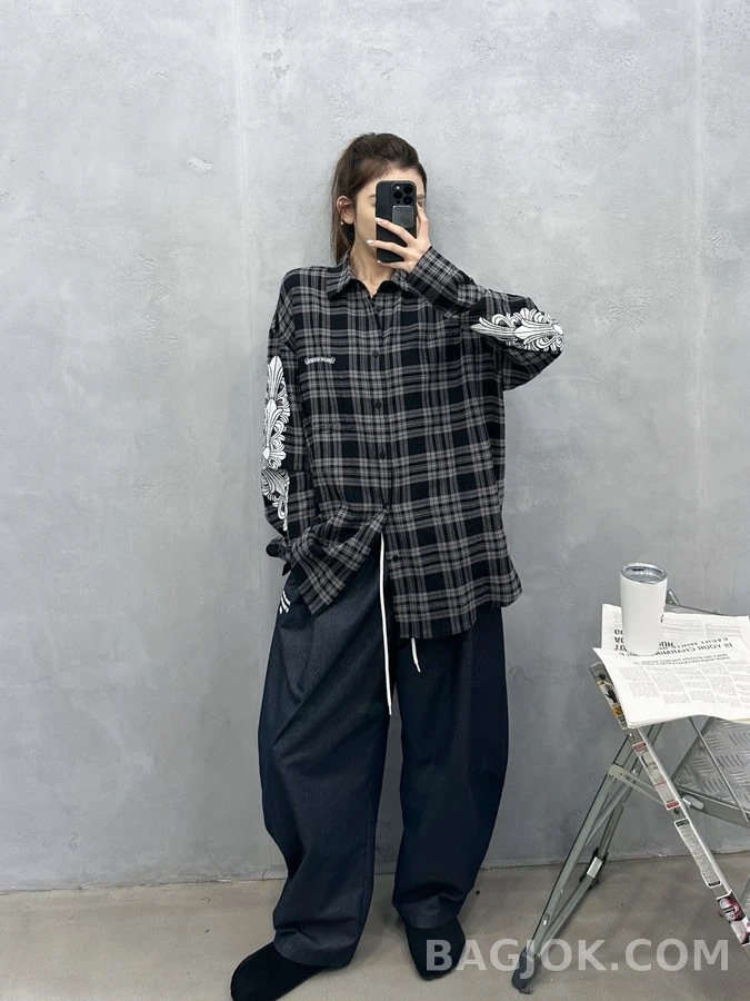 크롬하츠 크롬하츠 크로스 패턴 플래드 셔츠 상세 이미지