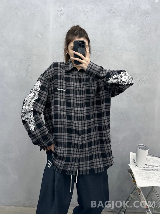 크롬하츠 크롬하츠 크로스 패턴 플래드 셔츠 상세 이미지