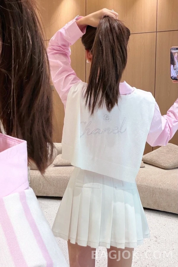 샤넬 샤넬 스트라이프 숄 투피스 셔츠 상세 이미지