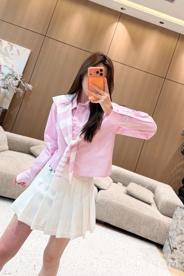 샤넬 샤넬 스트라이프 숄 투피스 셔츠 상세 이미지