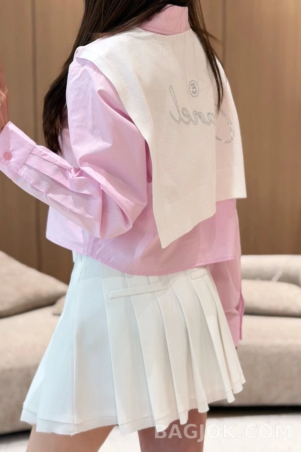 샤넬 샤넬 스트라이프 숄 투피스 셔츠 상세 이미지