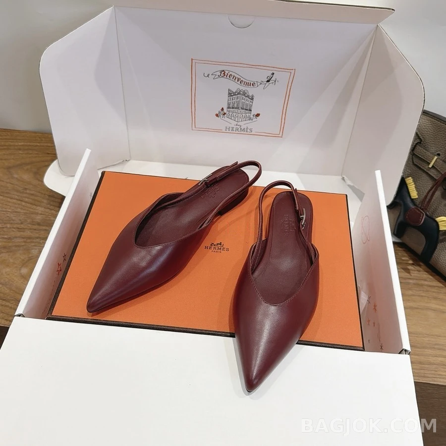 에르메스 에르메스 포인티드토 슬링백 플랫 상세 이미지