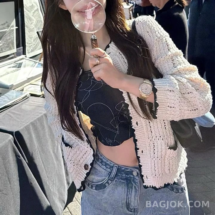 샤넬 샤넬 트림 오픈워크 가디건 상세 이미지