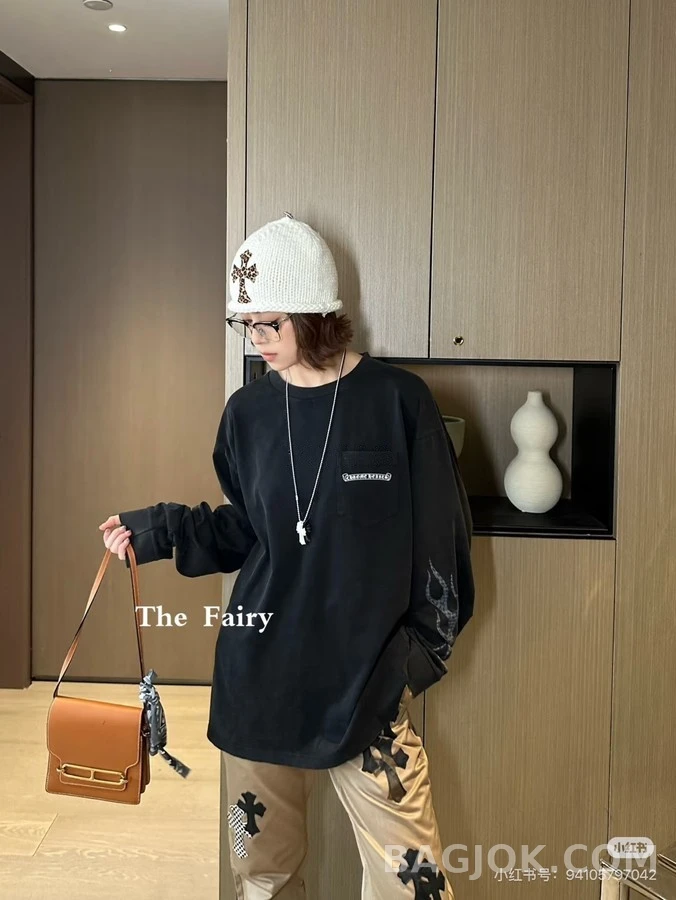 크롬하츠 크롬하츠 팔 불꽃 긴팔 티셔츠 상세 이미지