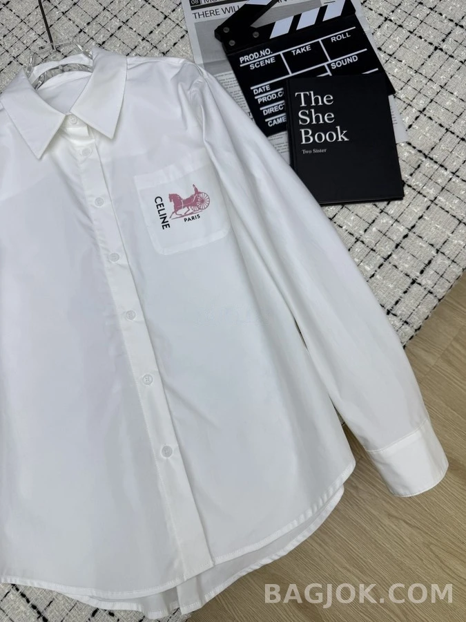 셀린느 셀린느 레터링 프린트 포켓 셔츠 상세 이미지