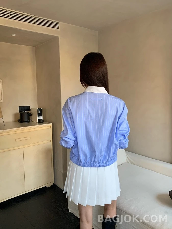 셀린느 셀린느 트리옹프 자수 스트라이프 크롭 셔츠 상세 이미지