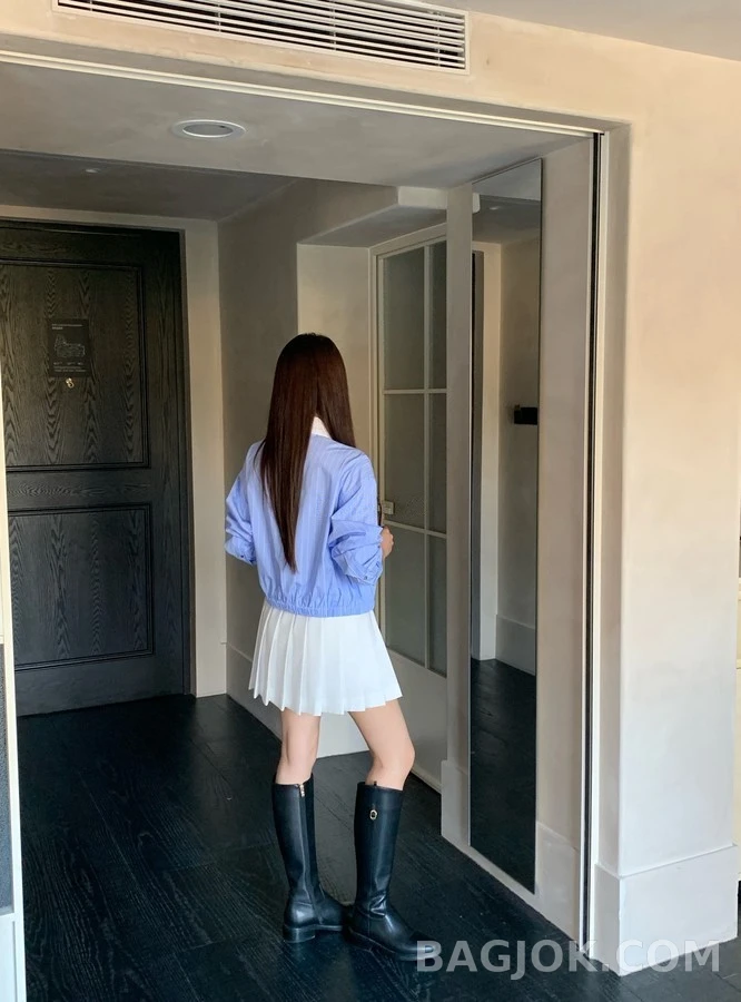 셀린느 셀린느 트리옹프 자수 스트라이프 크롭 셔츠 상세 이미지