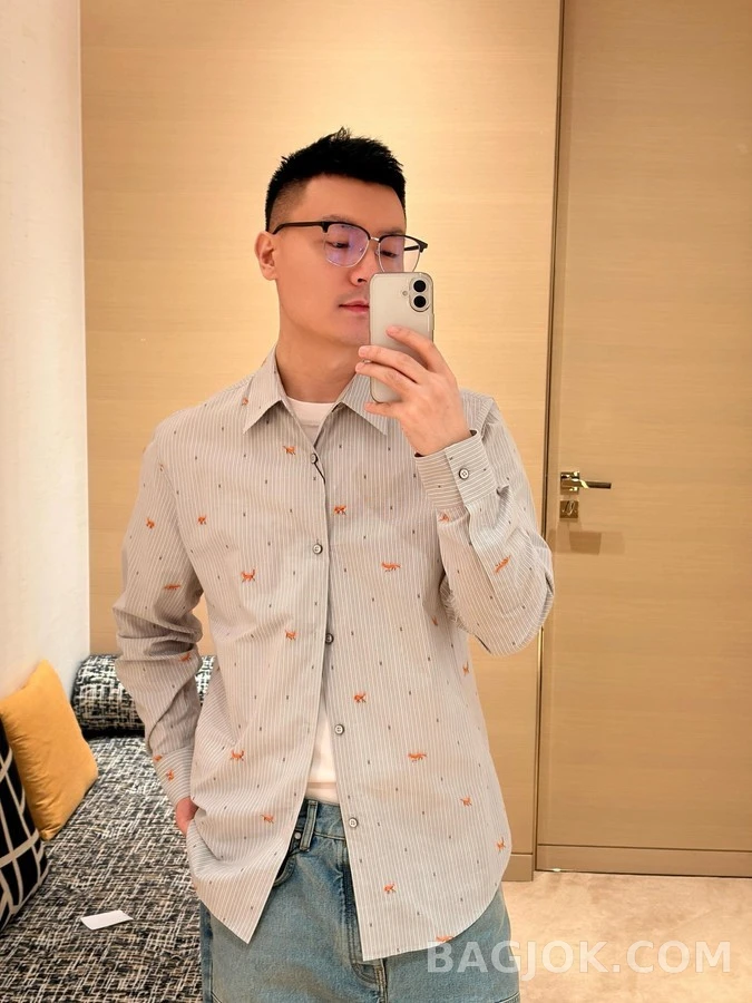 루이비통 루이비통 폭스 패턴 스트라이프 셔츠 상세 이미지