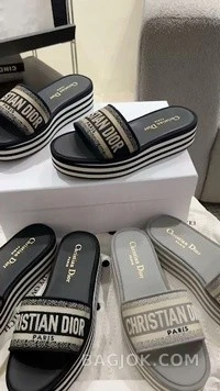 디올 디올 디웨이 스트라이프 플랫폼 샌들 상세 이미지