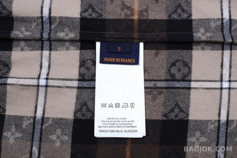 루이비통 루이비통 배색 카라 체크 긴팔 티셔츠 상세 이미지
