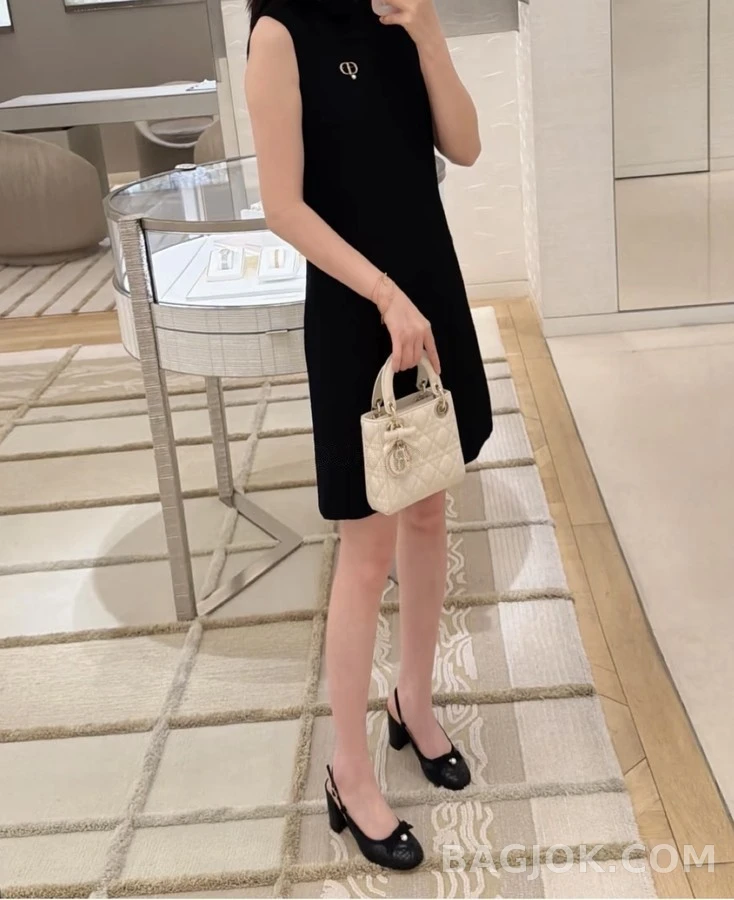 디올 디올 퀼팅 보우 진주 블록힐 상세 이미지