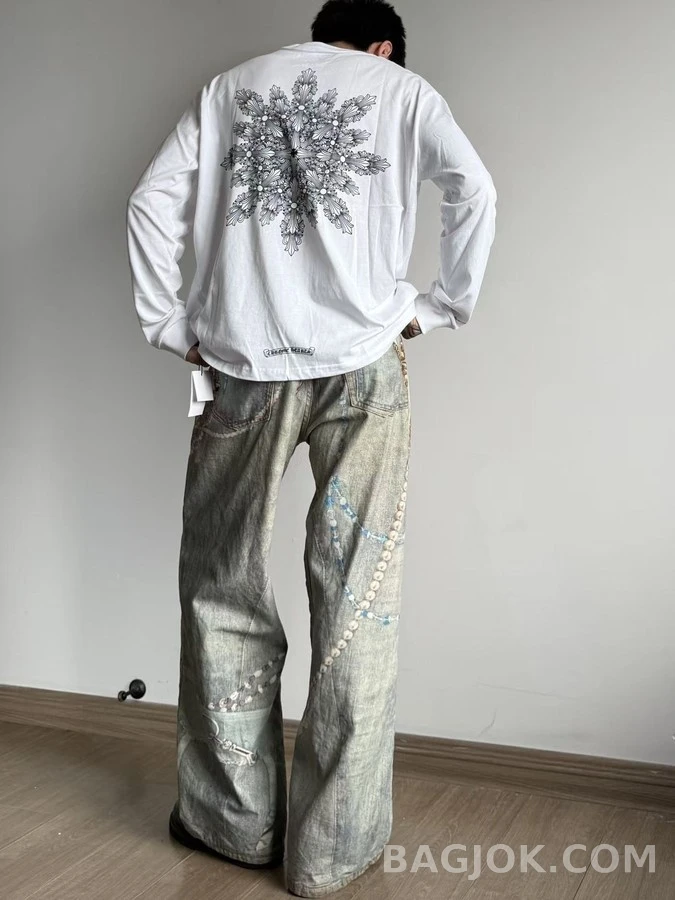 크롬하츠 크롬하츠 눈꽃 십자가 긴팔 티셔츠 상세 이미지