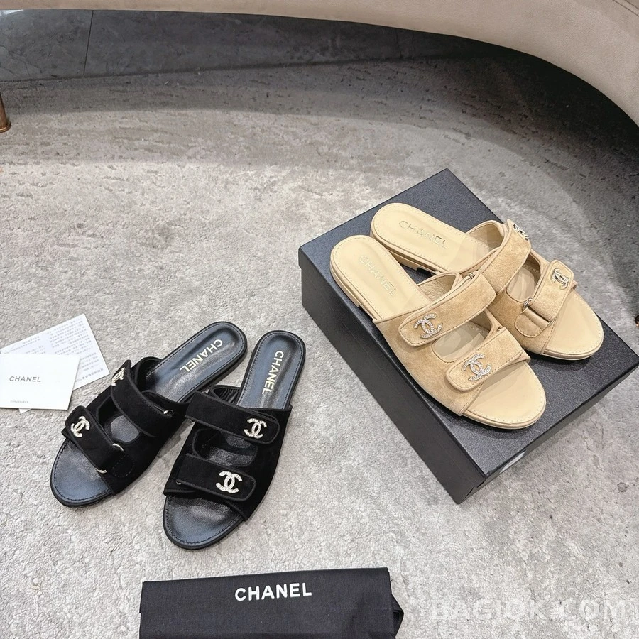 샤넬 샤넬 쌍C 크리스탈 버클 슬라이드 샌들 상세 이미지