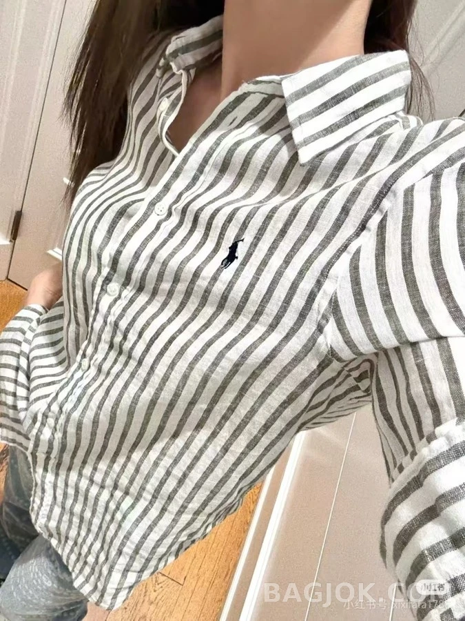 폴로 랄프 로렌 폴로 랄프 로렌 스트라이프 코튼 셔츠 상세 이미지