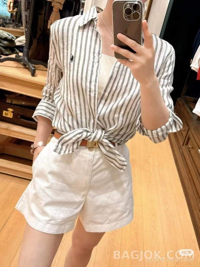 폴로 랄프 로렌 폴로 랄프 로렌 스트라이프 코튼 셔츠 상세 이미지