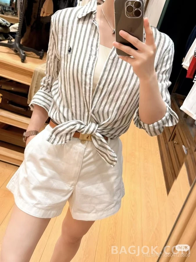 폴로 랄프 로렌 폴로 랄프 로렌 스트라이프 코튼 셔츠 상세 이미지