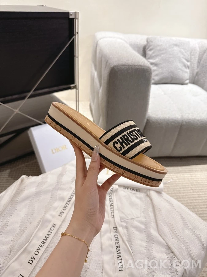 디올 디올 Dway 플랫폼 슬라이드 샌들 상세 이미지