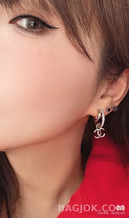 샤넬 샤넬 더블 C 다이아몬드 후프 귀걸이 상세 이미지