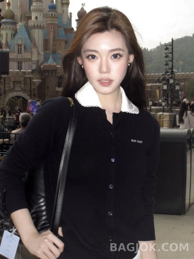 미우미우 미우미우 탈착식 카라 캐시미어 가디건 상세 이미지