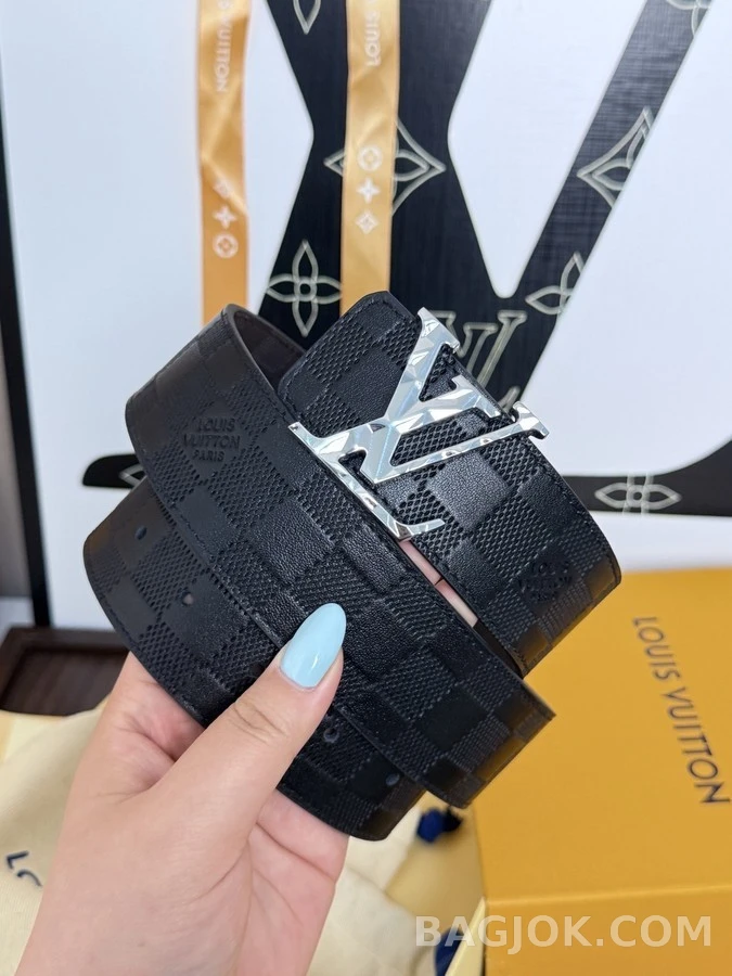 루이비통 루이비통 다미에 체크 버클 벨트 상세 이미지