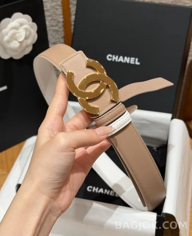 샤넬 샤넬 더블 C 버클 가죽 벨트 상세 이미지