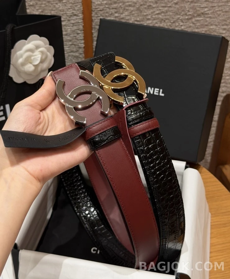 샤넬 샤넬 더블 C 버클 양면 벨트 상세 이미지