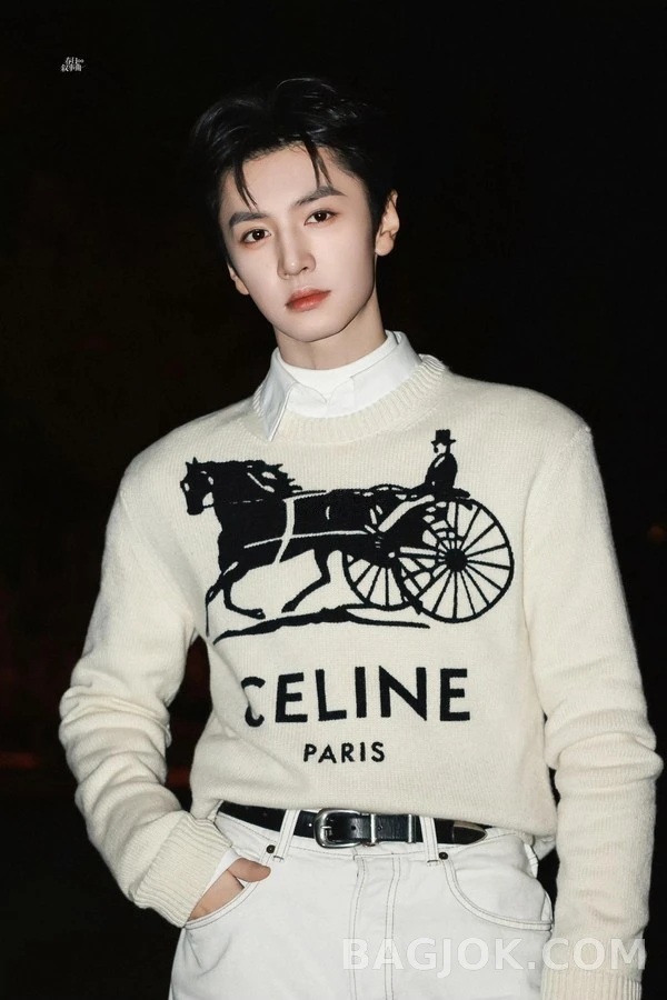 셀린느 셀린느 마차 로고 레터링 니트 상세 이미지