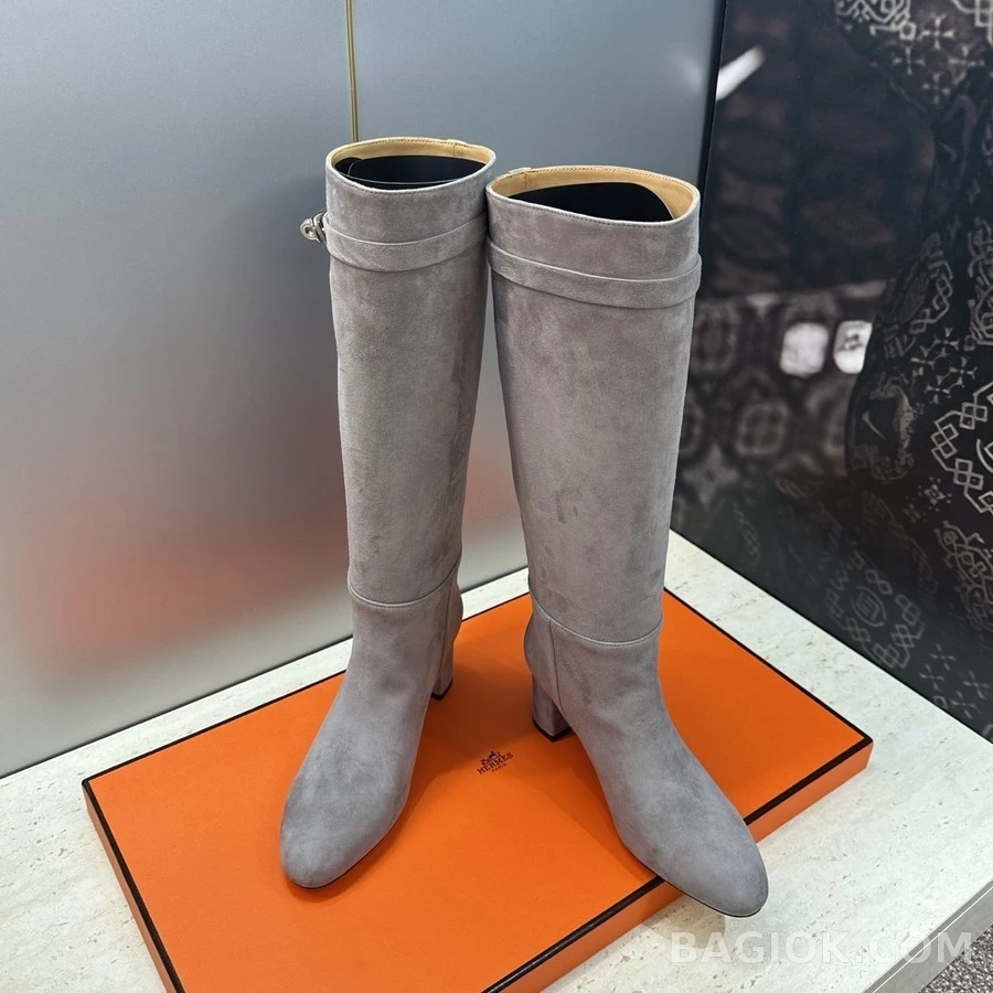에르메스 에르메스 켈리 버클 스웨이드 롱 부츠 상세 이미지