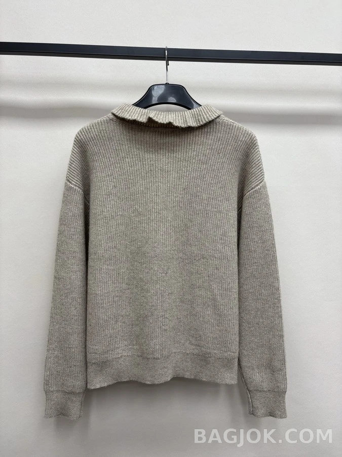 버버리 버버리 러플 칼라 체크 포켓 가디건 상세 이미지